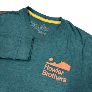Howler Brothers Shirt Mens Large Blue HB Tech T UPF 50 Long Sleeve Performance